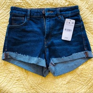 Zara High-Waisted Cut Off Hemmed Denim Shorts